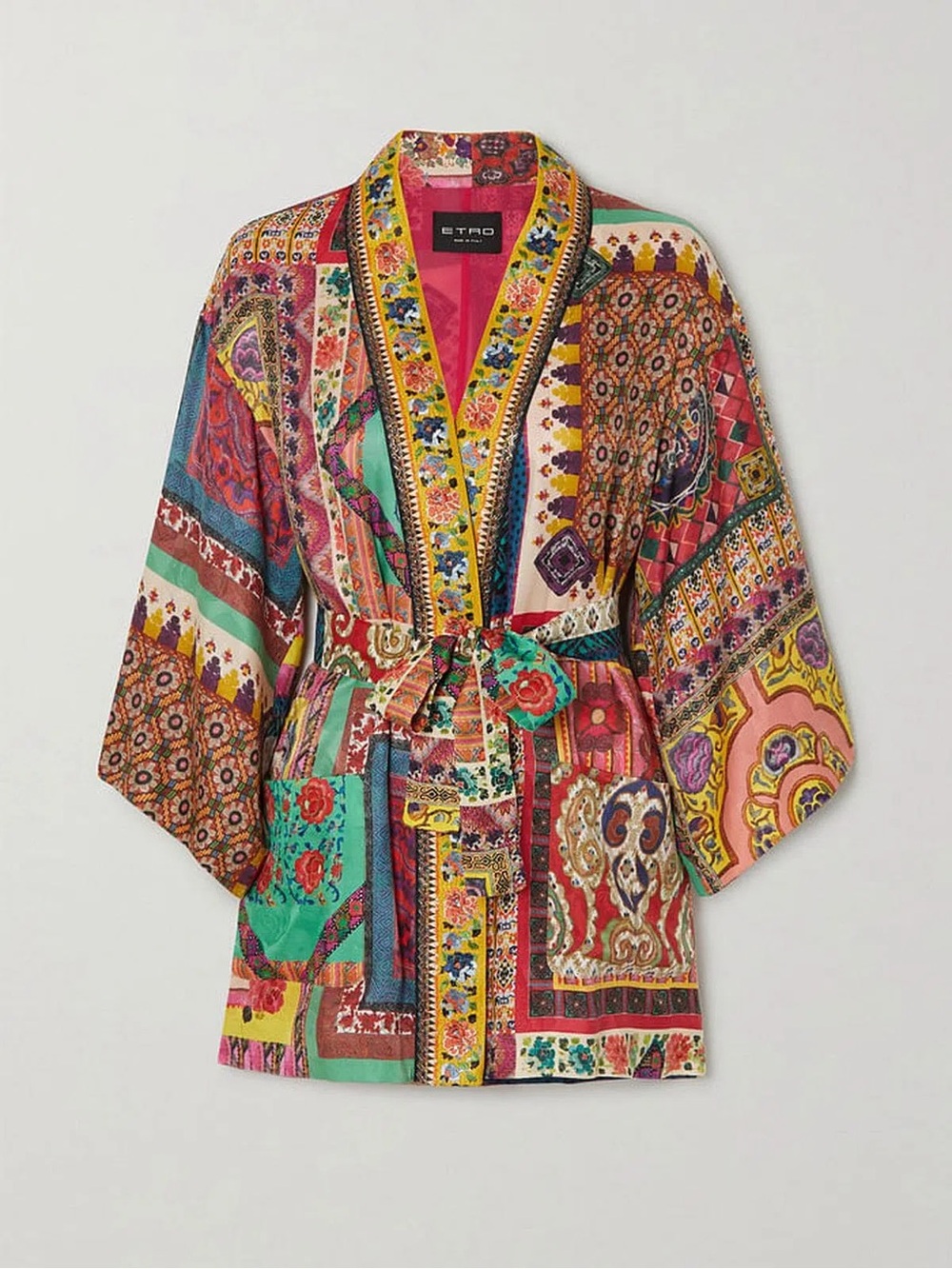 Etro Multicolor Patchwork Silk-blend 2020 Jacquard Kimono